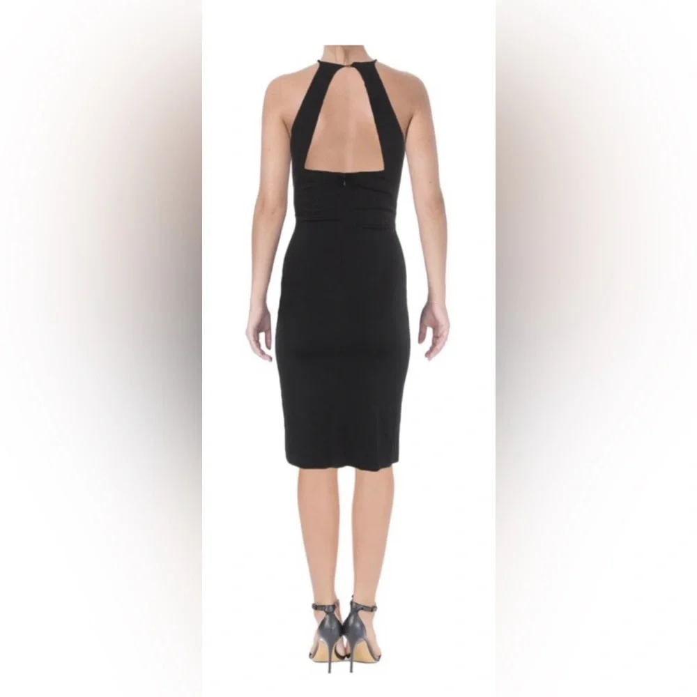 Black Cocktail Dress with leg slit - size 6 - NWT - Picture 2 of 3